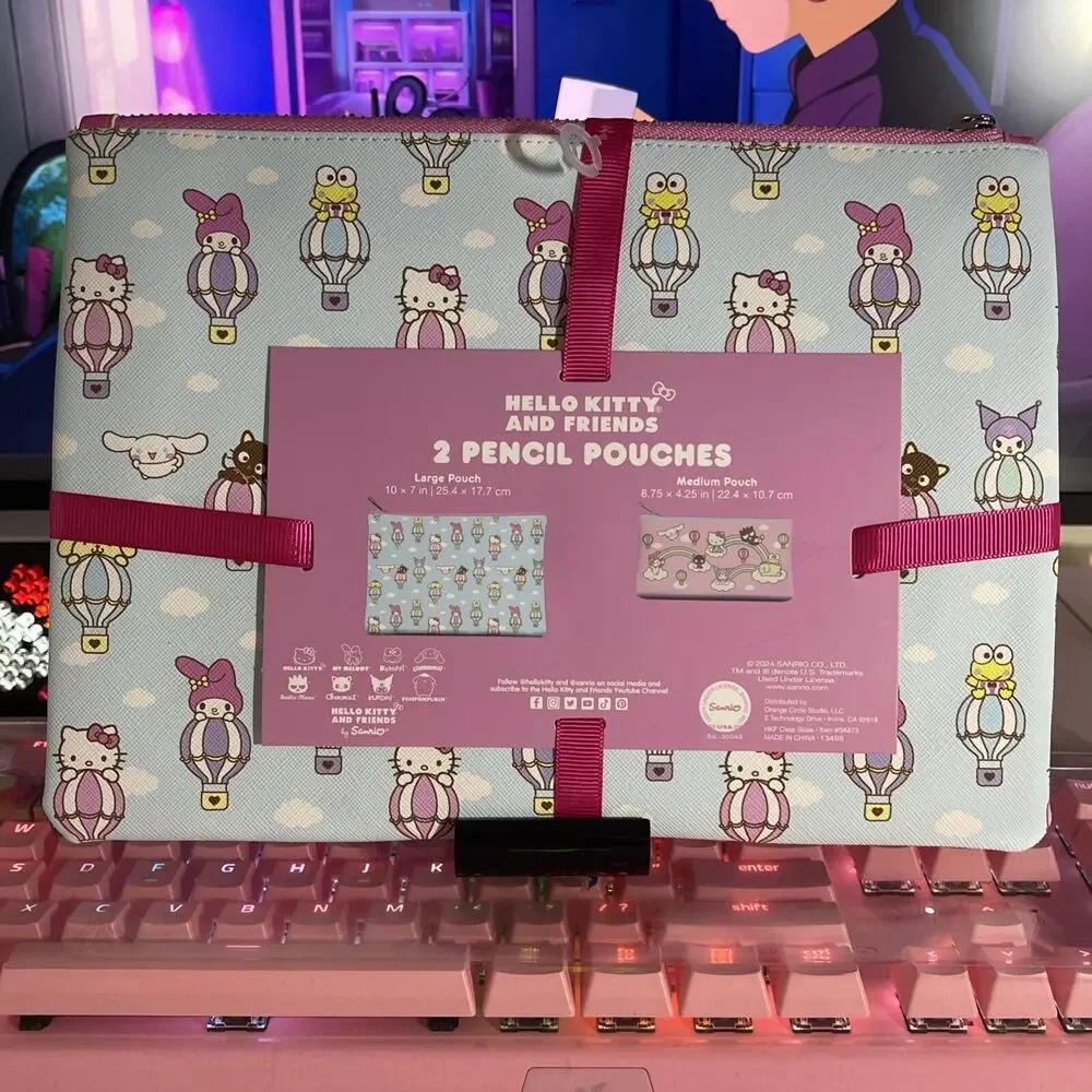 Sanrio Hello Kitty & Friends Pencil Pouches Clear Skies 2 Medium & Large 2024